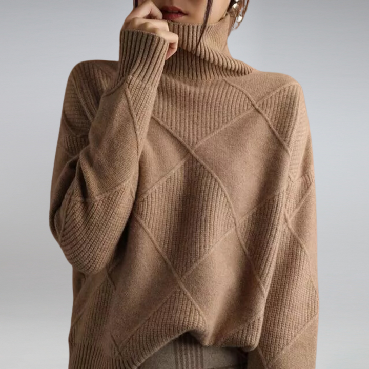 Darcy - Oversize Megztinis su Aukštu Kaklu