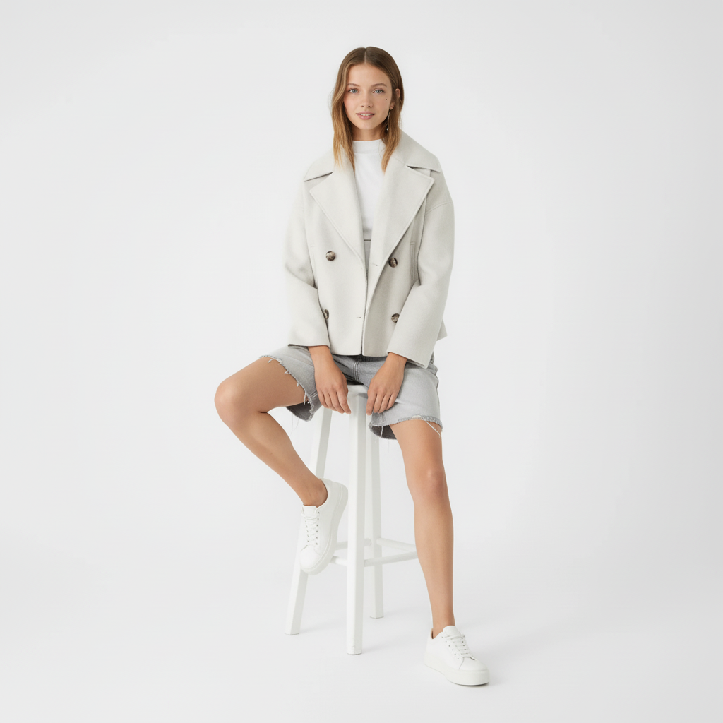 Short Double-Breasted Jacket Chic Outerwear