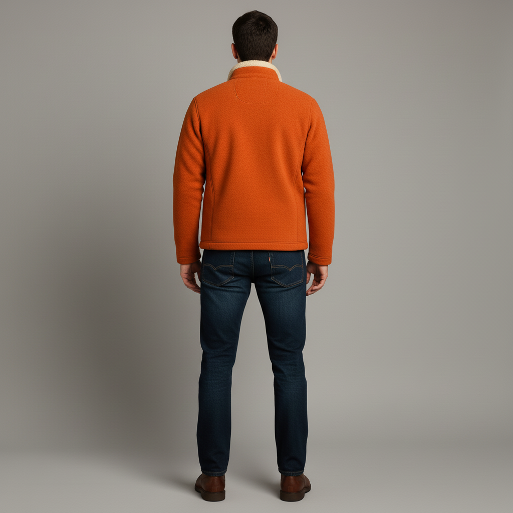 Men's Orange Fleece Jacket
