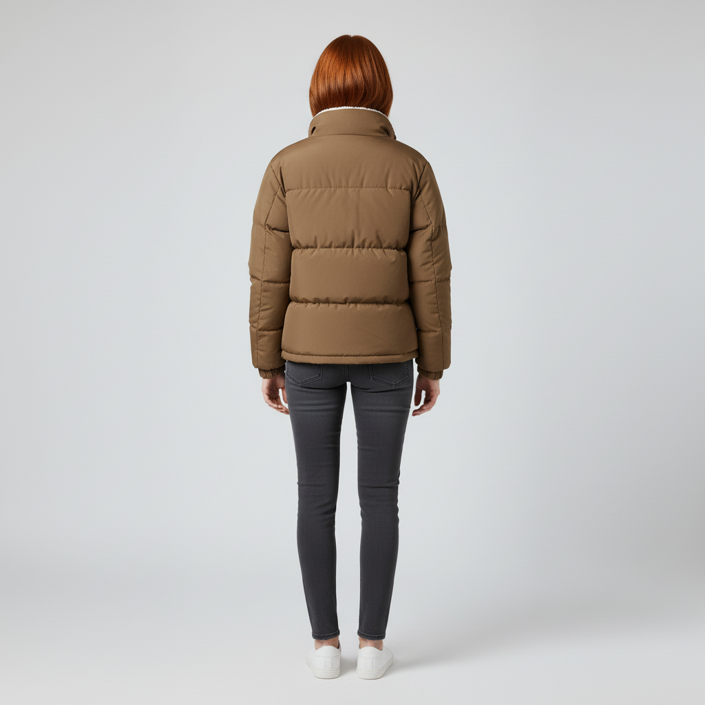 Fleece-lined puffer jacket
