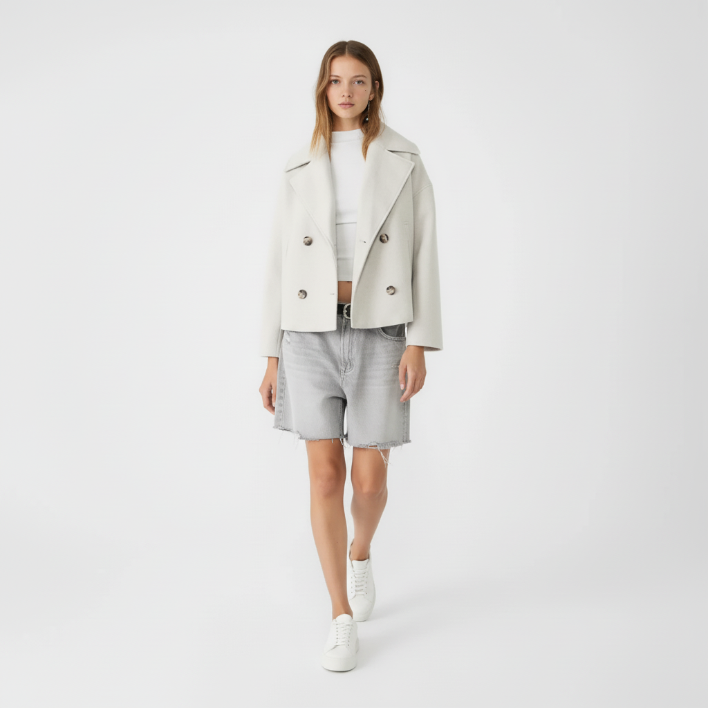 Short Double-Breasted Jacket Chic Outerwear