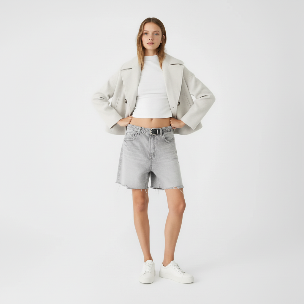 Short Double-Breasted Jacket Chic Outerwear