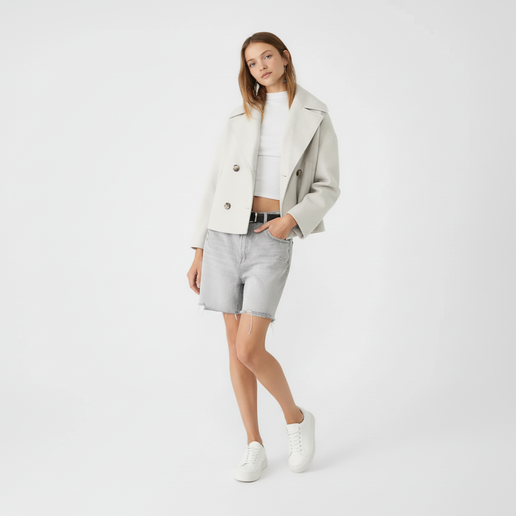 Short Double-Breasted Jacket Chic Outerwear
