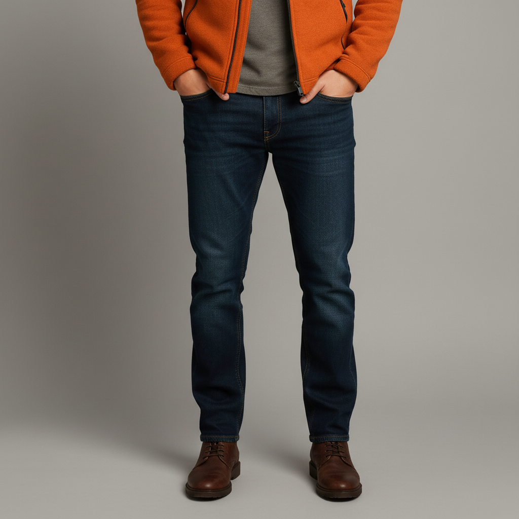 Men's Orange Fleece Jacket